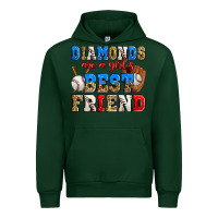 Forest Green diamonds are a girl's best friend baseball Urban Hoodie - Zillion Design Studio