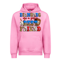 Fuchsia Pink diamonds are a girl's best friend baseball Urban Hoodie - Zillion Design Studio