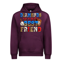Mauve Wine diamonds are a girl's best friend baseball Urban Hoodie - Zillion Design Studio