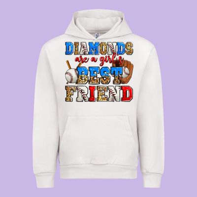 Diamonds Are A Girl's Best Friend Baseball Urban Hoodie Designed By Zillion Design Studio