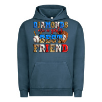 Pigment Midnight Navy diamonds are a girl's best friend baseball Urban Hoodie - Zillion Design Studio