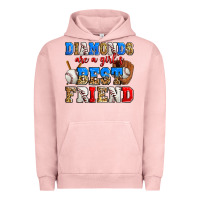 Pigment Salmon diamonds are a girl's best friend baseball Urban Hoodie - Zillion Design Studio
