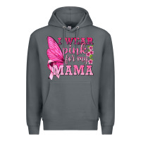 Rock I Wear Pink For My Mama with Butterfly Premium Hoodie - texasbilliewilder