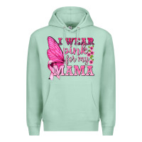 Seafoam I Wear Pink For My Mama with Butterfly Premium Hoodie - texasbilliewilder