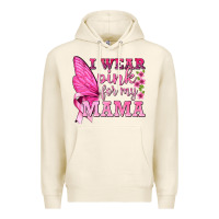 Tofu I Wear Pink For My Mama with Butterfly Premium Hoodie - texasbilliewilder