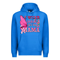 True Royal I Wear Pink For My Mama with Butterfly Premium Hoodie - texasbilliewilder