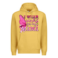 Antique Gold I Wear Pink For My Mama with Butterfly Premium Hoodie - texasbilliewilder