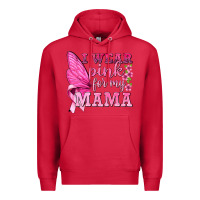 Cardinal I Wear Pink For My Mama with Butterfly Premium Hoodie - texasbilliewilder