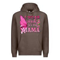 Coffee I Wear Pink For My Mama with Butterfly Premium Hoodie - texasbilliewilder