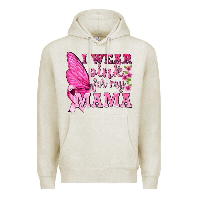 I Wear Pink For My Mama With Butterfly Premium Hoodie by texasbilliewilder | Teevron