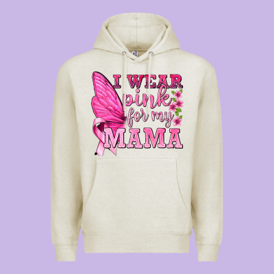 I Wear Pink For My Mama With Butterfly Premium Hoodie Designed By Texasbilliewilder