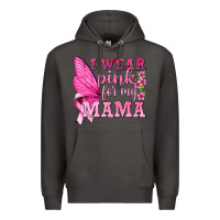 Smoke I Wear Pink For My Mama with Butterfly Premium Hoodie - texasbilliewilder