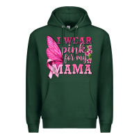 Sports Green I Wear Pink For My Mama with Butterfly Premium Hoodie - texasbilliewilder