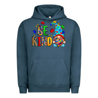 Pigment Midnight Navy be kind autism gnome Urban Hoodie - Zillion Design Studio