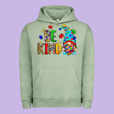 Be Kind Autism Gnome Urban Hoodie Designed By Zillion Design Studio
