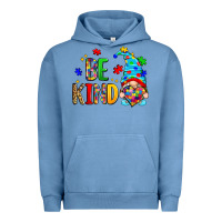 Pigment Pebble Blue be kind autism gnome Urban Hoodie - Zillion Design Studio