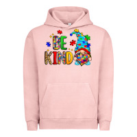 Pigment Salmon be kind autism gnome Urban Hoodie - Zillion Design Studio