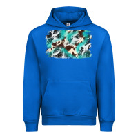 Cobalt Cowhide Background Western Urban Hoodie - texasbilliewilder