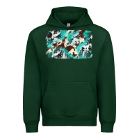 Forest Green Cowhide Background Western Urban Hoodie - texasbilliewilder