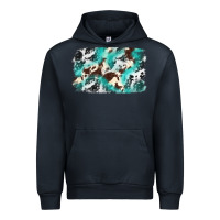 Navy Cowhide Background Western Urban Hoodie - texasbilliewilder