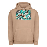 Pigment Burro Cowhide Background Western Urban Hoodie - texasbilliewilder