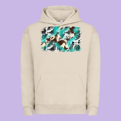 Cowhide Background Western Urban Hoodie Designed By Texasbilliewilder