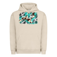 Pigment French Oak Cowhide Background Western Urban Hoodie - texasbilliewilder