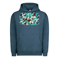Pigment Midnight Navy Cowhide Background Western Urban Hoodie - texasbilliewilder