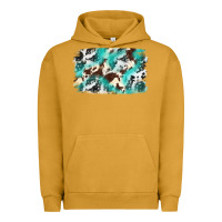 Pigment Peanut Butter Cowhide Background Western Urban Hoodie - texasbilliewilder
