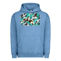 Pigment Pebble Blue Cowhide Background Western Urban Hoodie - texasbilliewilder