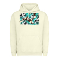 Pigment Pistachio Cowhide Background Western Urban Hoodie - texasbilliewilder