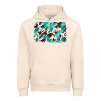 Sandshell Cowhide Background Western Urban Hoodie - texasbilliewilder