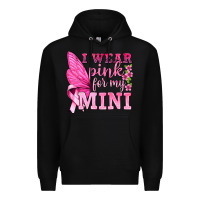 Black I Wear Pink For My Mini with Butterfly Premium Hoodie - texasbilliewilder