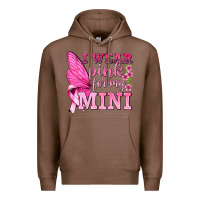Chestnut I Wear Pink For My Mini with Butterfly Premium Hoodie - texasbilliewilder