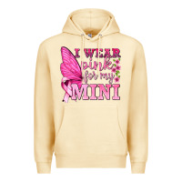 Pina Colada I Wear Pink For My Mini with Butterfly Premium Hoodie - texasbilliewilder