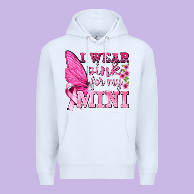 I Wear Pink For My Mini With Butterfly Premium Hoodie Designed By Texasbilliewilder