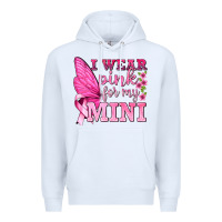 White I Wear Pink For My Mini with Butterfly Premium Hoodie - texasbilliewilder
