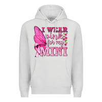 Dove Grey I Wear Pink For My Mini with Butterfly Premium Hoodie - texasbilliewilder