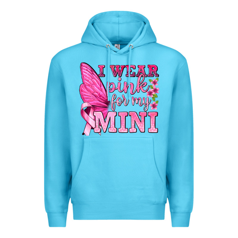 I Wear Pink For My Mini With Butterfly Premium Hoodie by texasbilliewilder | Teevron