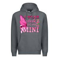 Rock I Wear Pink For My Mini with Butterfly Premium Hoodie - texasbilliewilder