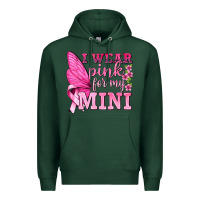 Sports Green I Wear Pink For My Mini with Butterfly Premium Hoodie - texasbilliewilder