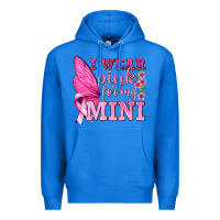 True Royal I Wear Pink For My Mini with Butterfly Premium Hoodie - texasbilliewilder