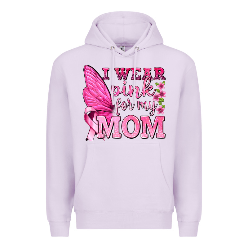 I Wear Pink For My Mom With Butterfly Premium Hoodie by texasbilliewilder | Teevron
