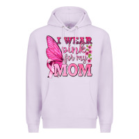 Lilac I Wear Pink For My Mom with Butterfly Premium Hoodie - texasbilliewilder