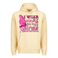 Pina Colada I Wear Pink For My Mom with Butterfly Premium Hoodie - texasbilliewilder