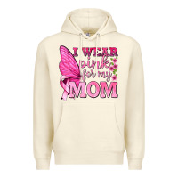 Sandshell I Wear Pink For My Mom with Butterfly Premium Hoodie - texasbilliewilder