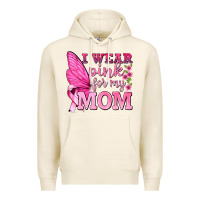 Tofu I Wear Pink For My Mom with Butterfly Premium Hoodie - texasbilliewilder
