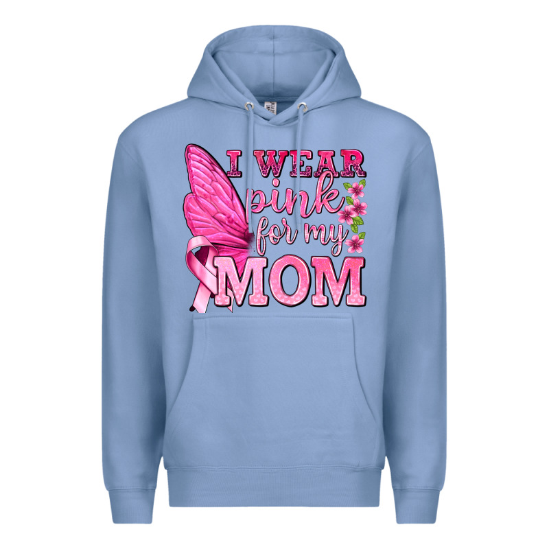 I Wear Pink For My Mom With Butterfly Premium Hoodie by texasbilliewilder | Teevron