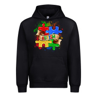 Black autism puzzle pieces Urban Hoodie - Zillion Design Studio