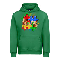 Emerald autism puzzle pieces Urban Hoodie - Zillion Design Studio